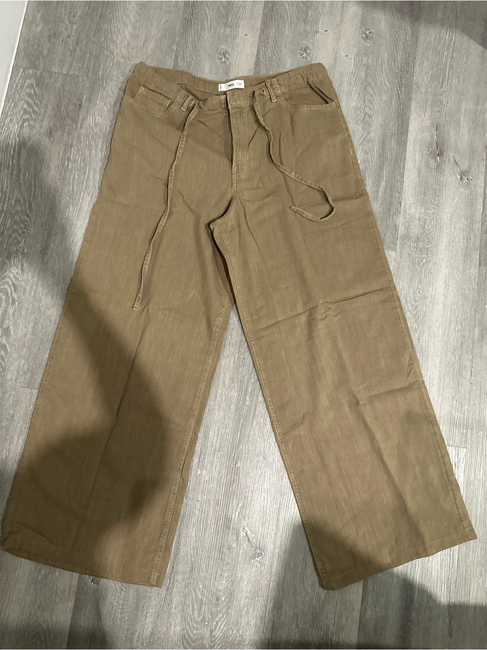 Mango Wide-Leg Casual Pants in Brown